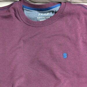 Izod Maroon Crewneck Tee with Blue Logo NWOT